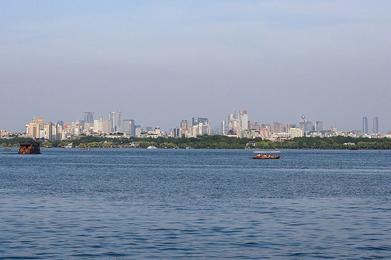 Hangzhou’s skyline across West Lake.