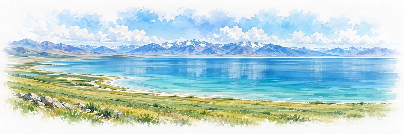 Озеро Цинхай · Небо и вода